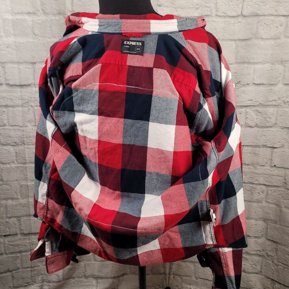 Cleveland Indians 1996 Upcycled Flannel Shirt Express Men Medium Chief Wahoo MLB - Picture 11 of 13